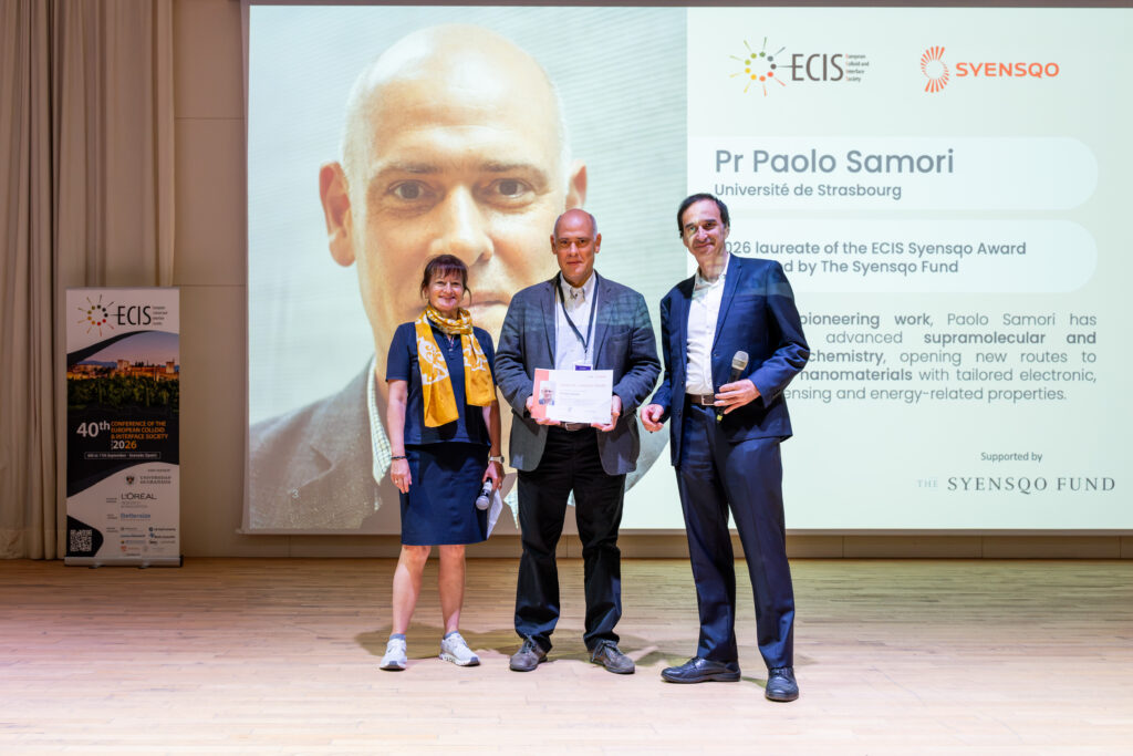 Paolo Samorì honoré par le Prix ECIS-Syensqo 2026